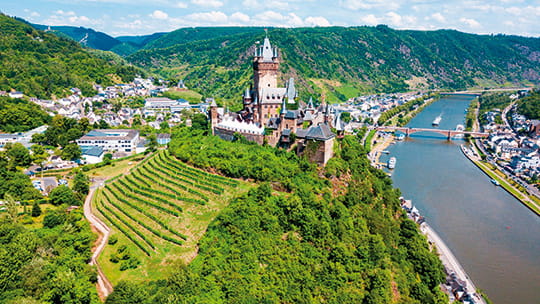 A view over Cochem on the Danube river, Germany